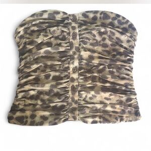 Stitch + Feather Brown Smocked Top